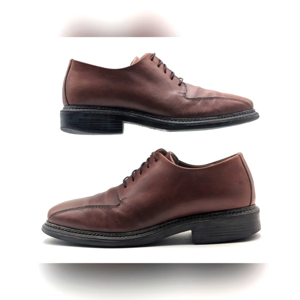 Bostonian Strada Mens Leather Lace-Up Dress Shoes Sz 10.5 Brown Made In Italy